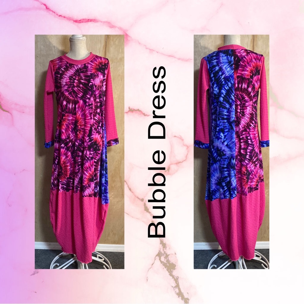 Vibrant Tie-Dye Long Sleeve Dress